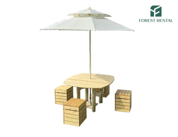 파라솔 라운드테이블+의자4